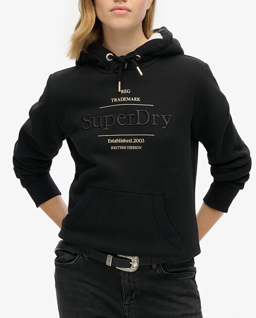 Imagen 0 de Sudadera de mujer con capucha y logotipo metalizado Luxe