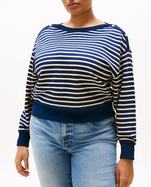 Imagen 0 de Sudadera de mujer sin capucha con botones dorados en los hombros