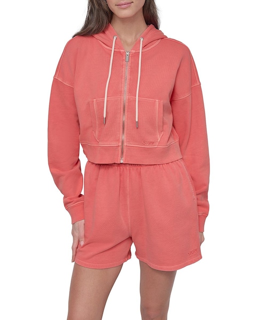 Imagen 0 de Sudadera de mujer de manga larga con cremallera y capucha.