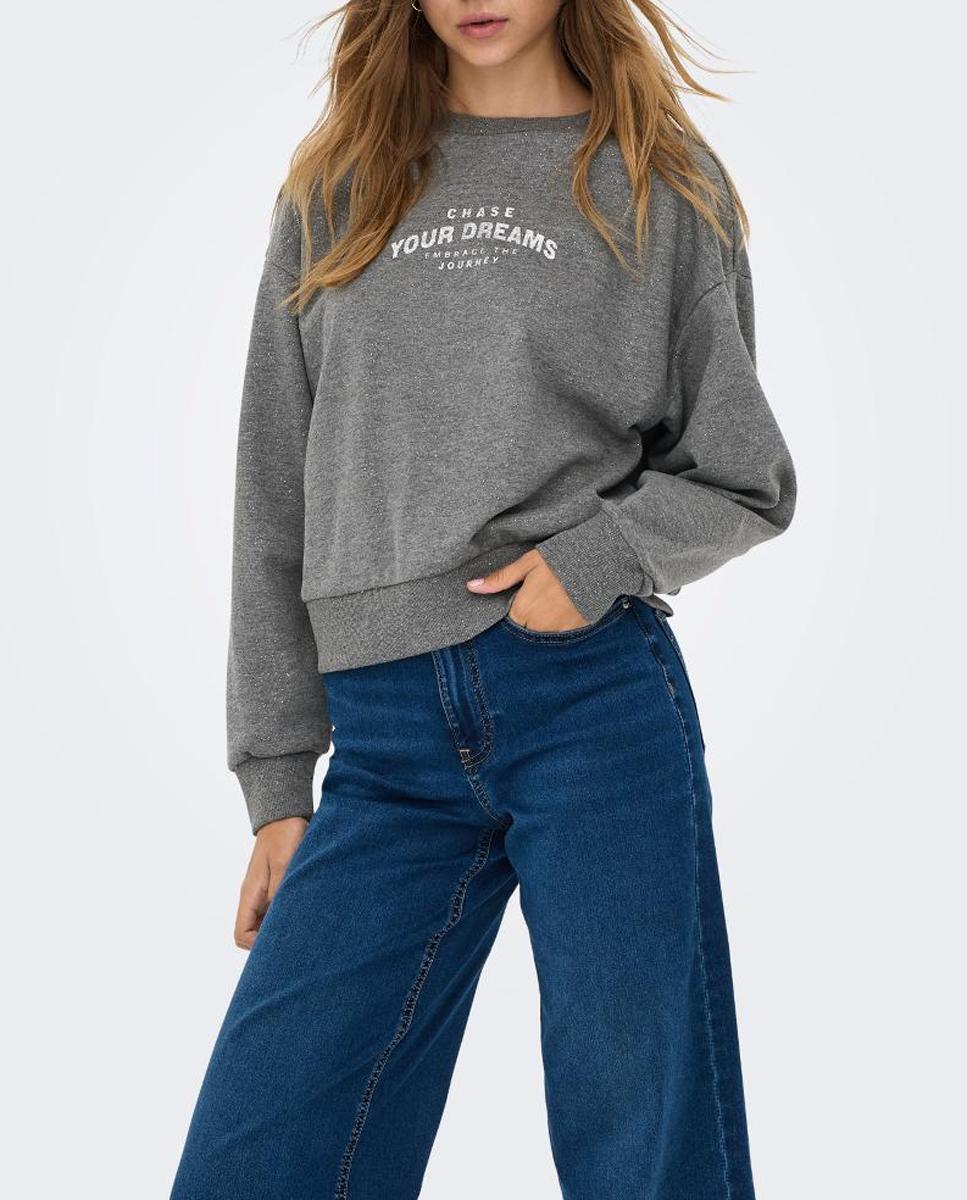 Imagen 0 de Sudadera con print brillante de mujer