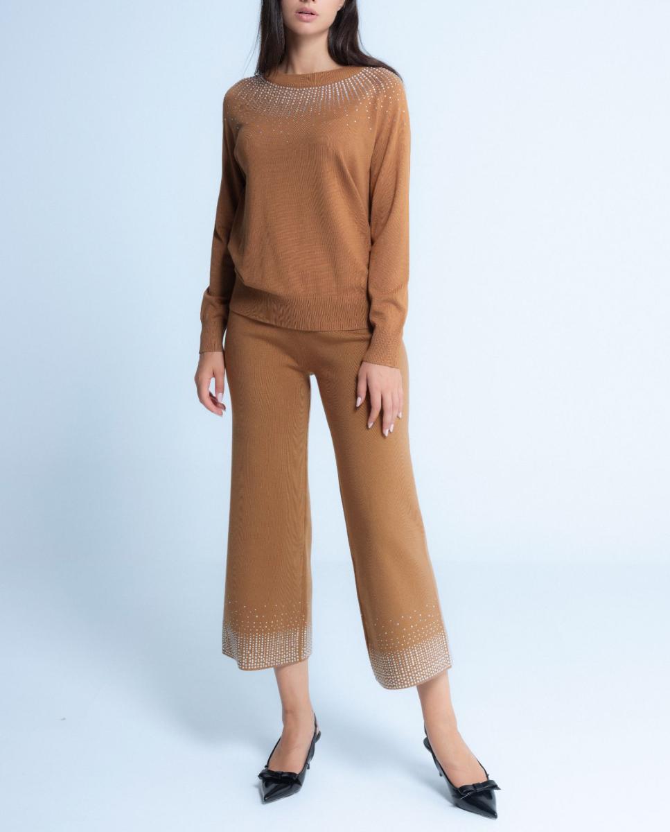 Imagen 0 de Jersey de mujer de cuello redondo y brillos