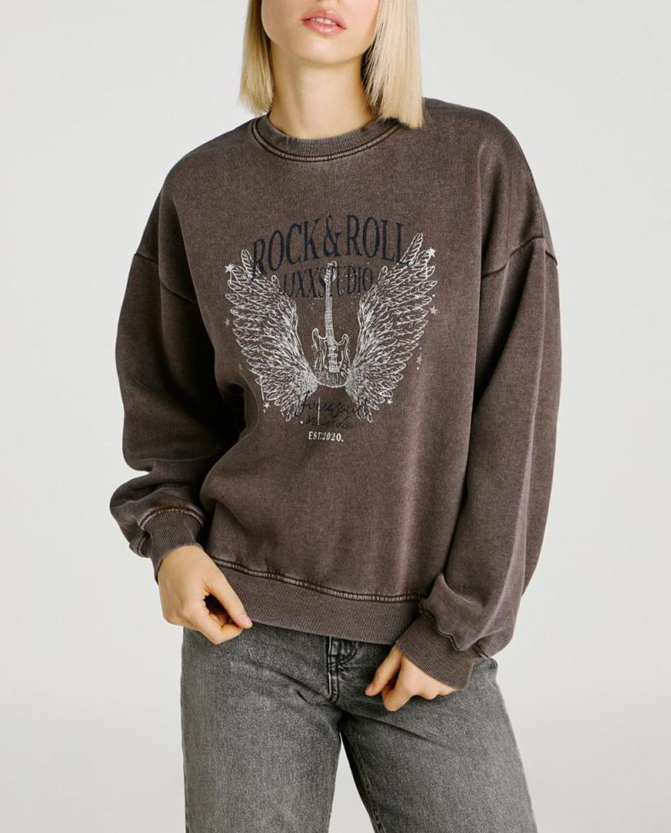 Imagen 0 de Sudadera de mujer con print frontal