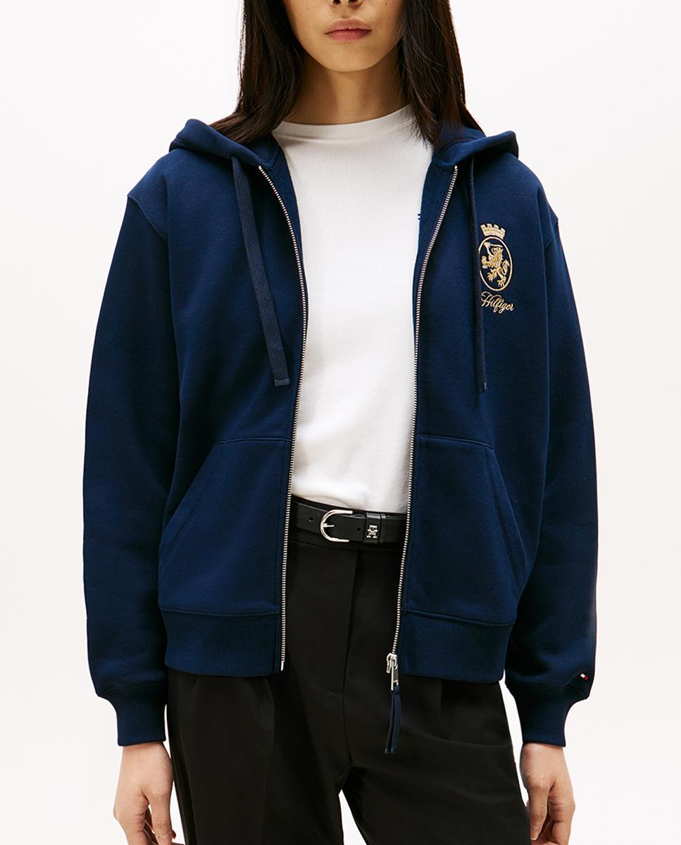 Imagen 0 de Sudadera de mujer con cremallera con logo Crest