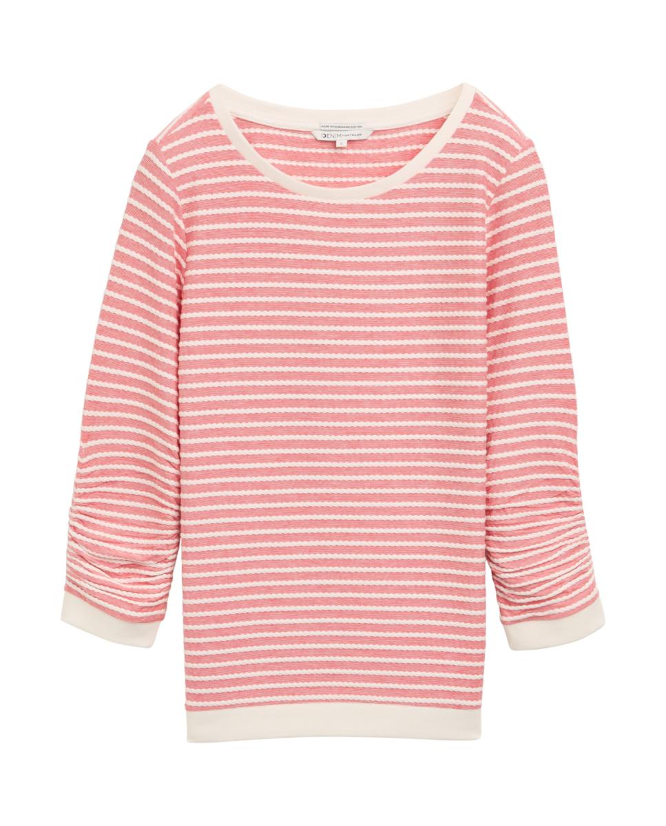 Imagen 0 de Sudadera de mujer de manga langa con cuello redondo diseño de rayas