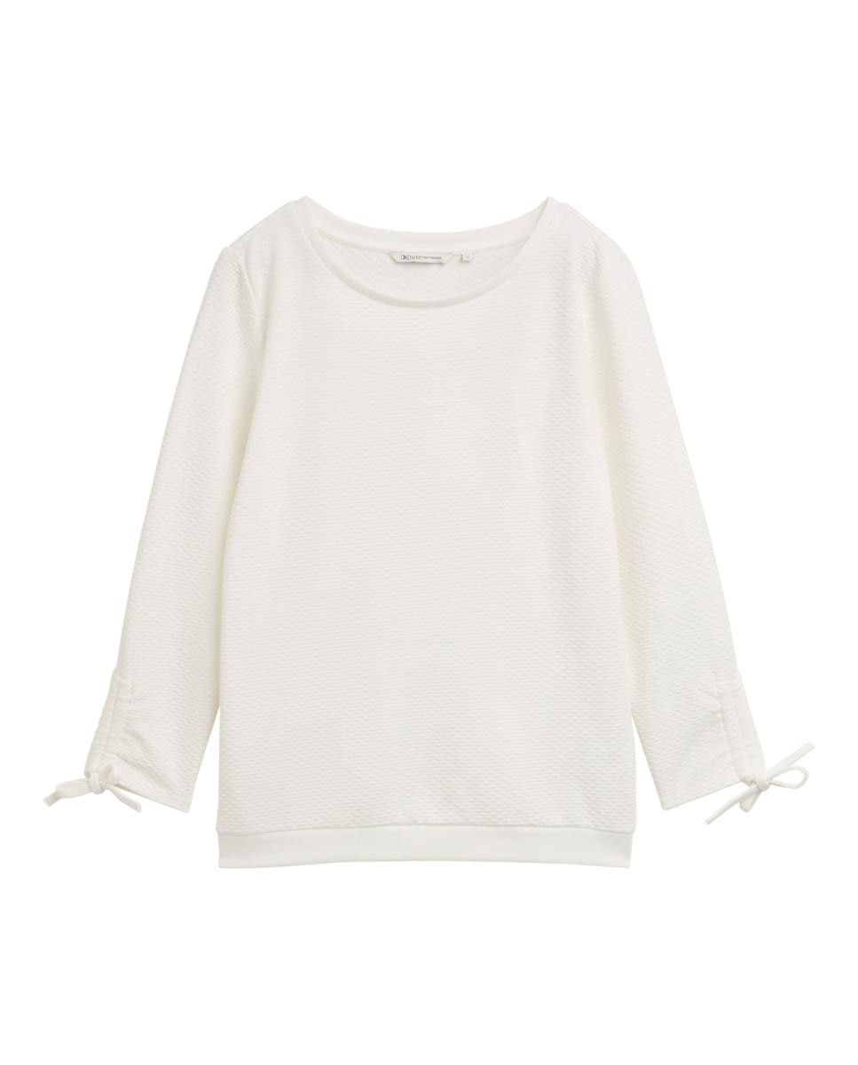 Imagen 0 de Sudadera de mujer de manga francesa con cuello redondo y detalle en las mangas