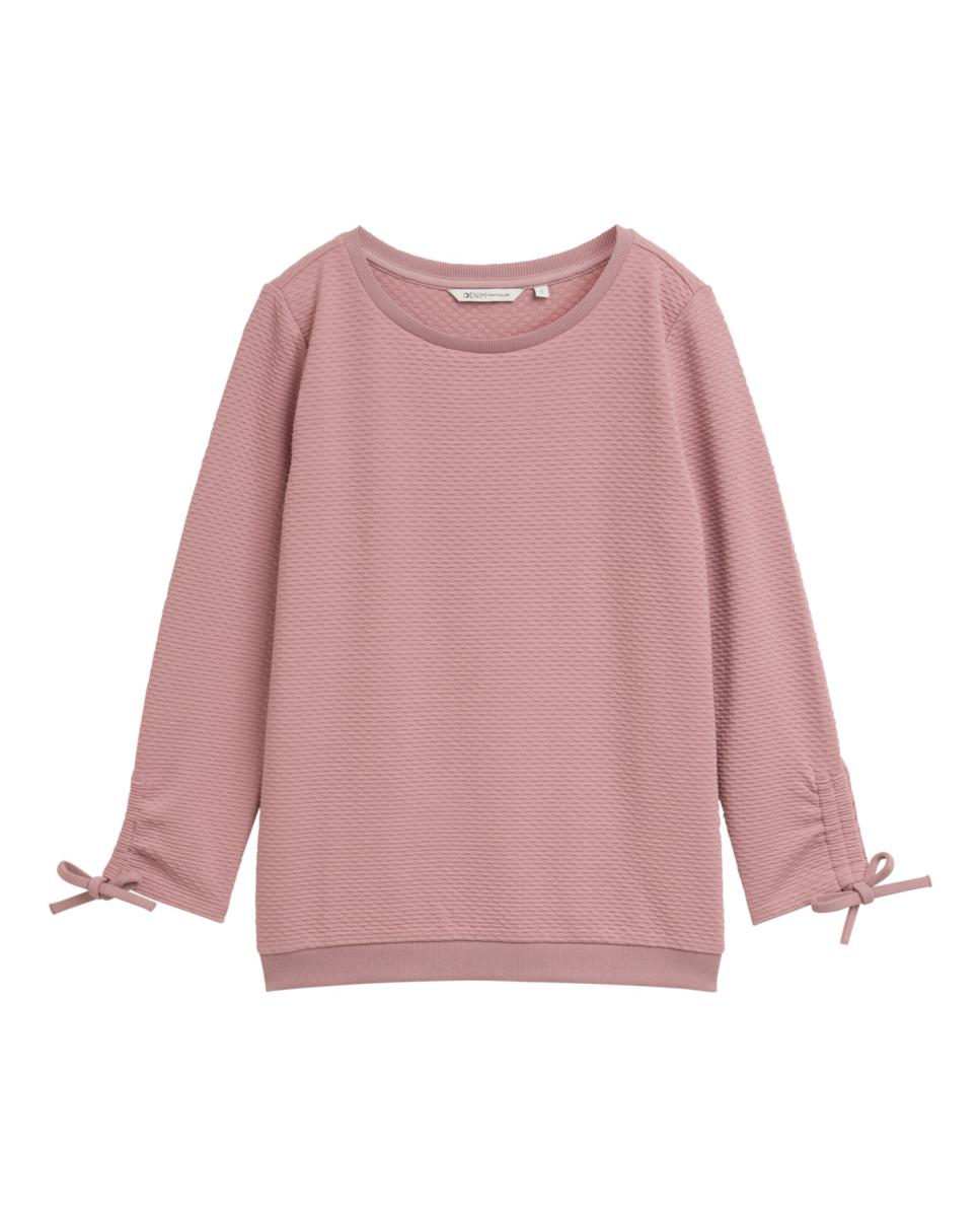 Imagen 0 de Sudadera de mujer de manga francesa con cuello redondo y detalle en las mangas