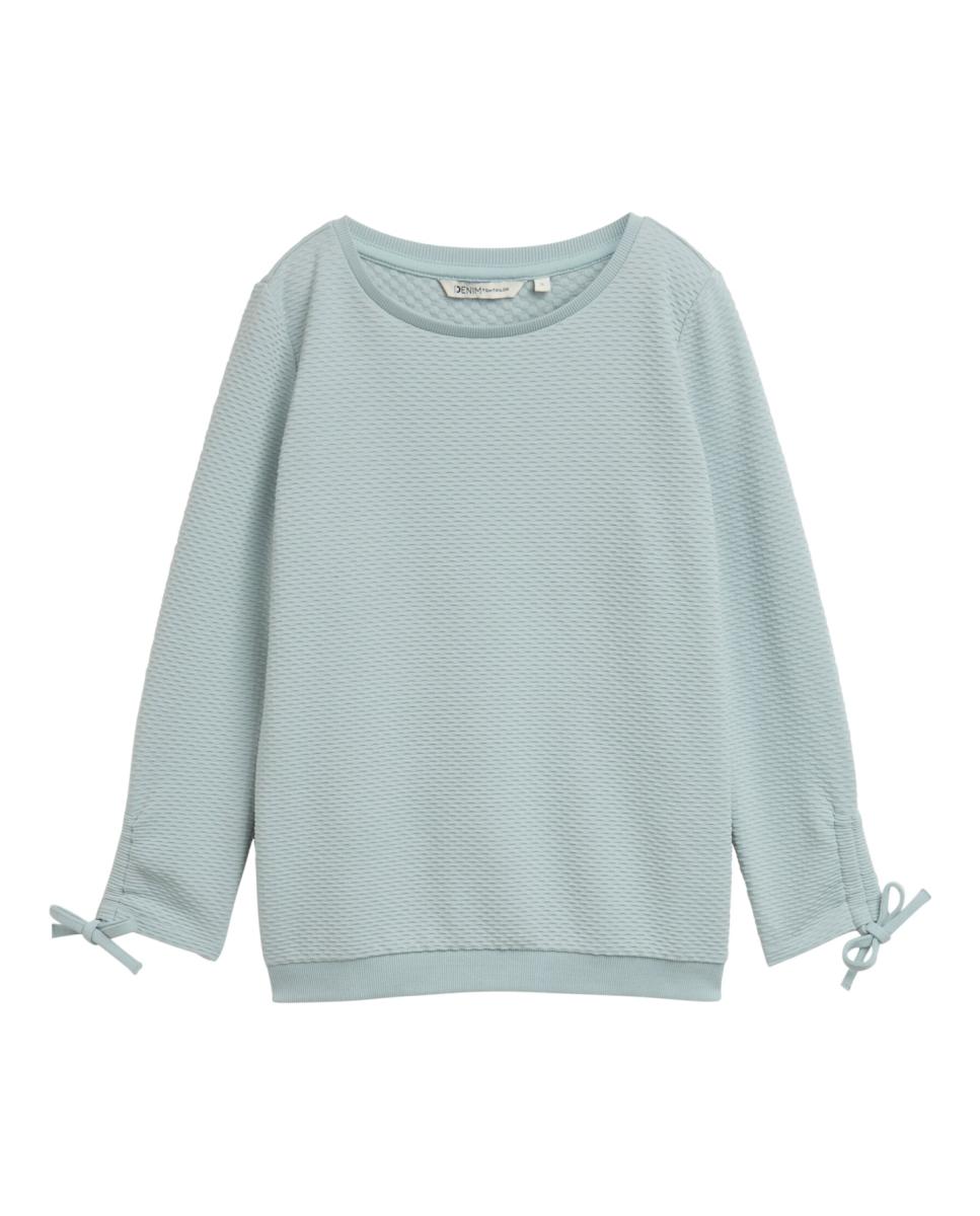 Imagen 0 de Sudadera de mujer de manga francesa con cuello redondo y detalle en las mangas