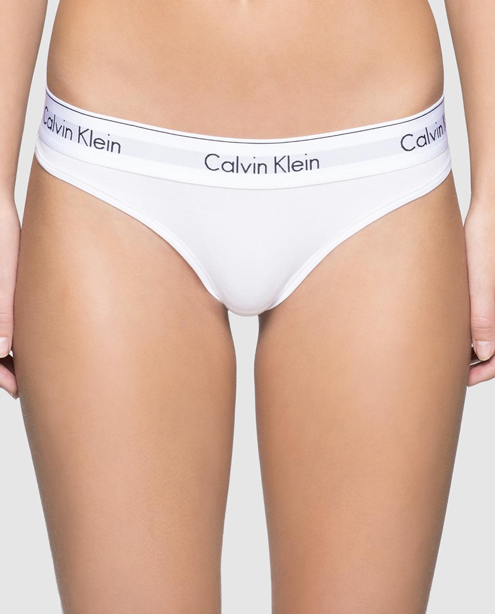 Imagen 0 de Tanga de algodón de mujer Calvin Klein con elástico