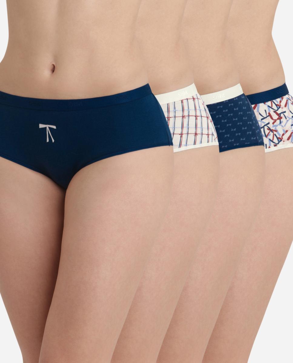 Imagen 0 de Pack de 4 culottes de algodón elástico estampadas