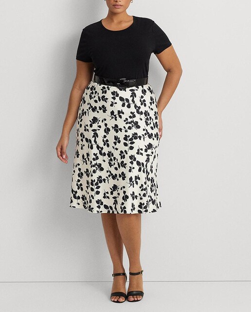 Imagen 0 de Falda midi talla grande con flores