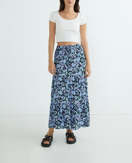 Imagen 0 de Falda estampada larga de mujer.