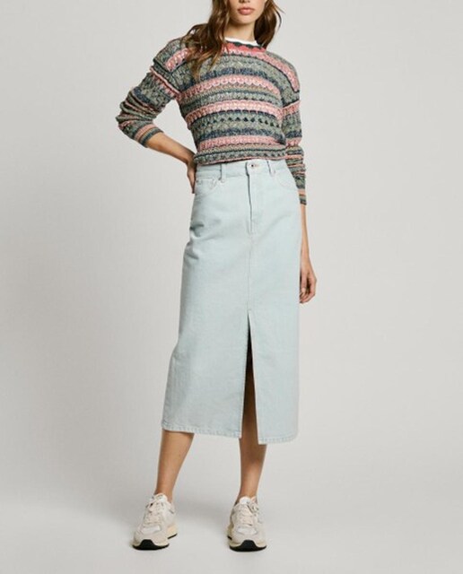 Imagen 0 de Falda de mujer larga vaquera abertura
