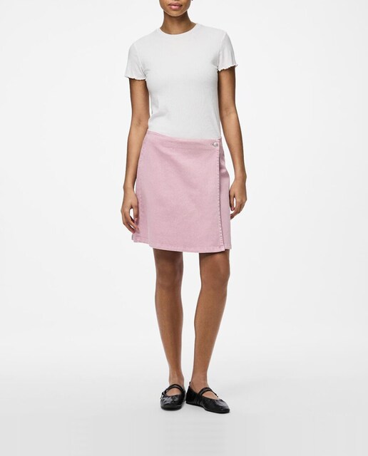 Imagen 0 de Falda corta vaquera rosa de mujer