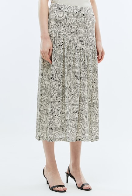 Imagen 0 de Falda midi estampada, cintura elástica