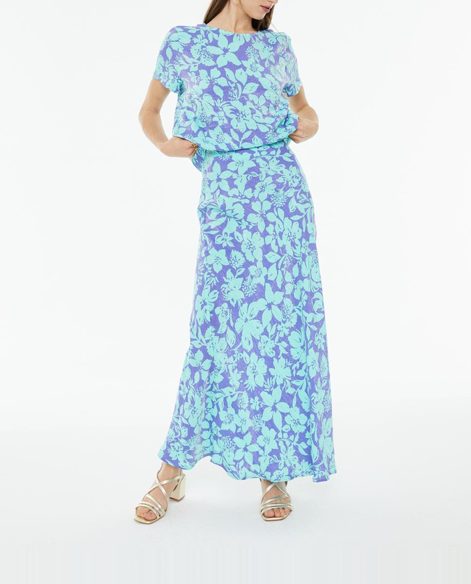 Imagen 0 de Falda de mujer midi estampado floral grande