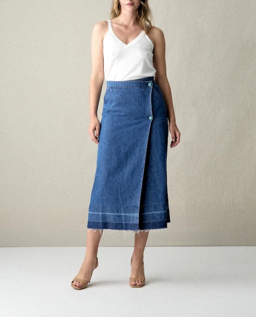 Imagen 0 de Falda vaquera larga pareo