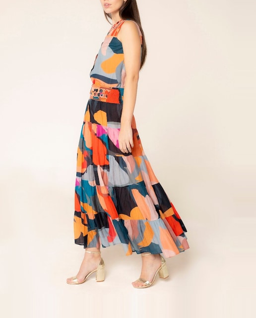 Imagen 0 de Falda bordada con estampado geométrico