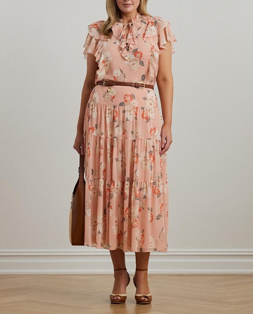 Imagen 0 de Falda larga talla grande con estampado floral