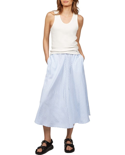 Imagen 0 de Falda midi fluida con cordón