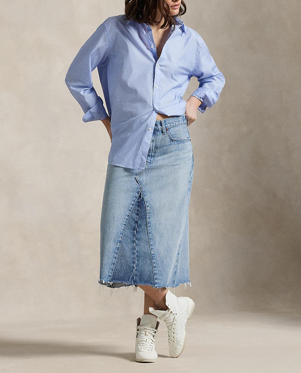 Imagen 0 de Falda midi denim de corte recto