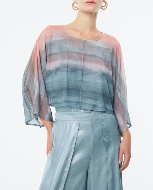 Imagen 0 de Chal corto de mujer en tul estampado