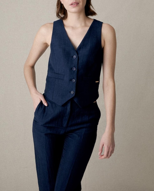 Imagen 0 de Chaleco mezcla lino arrugado