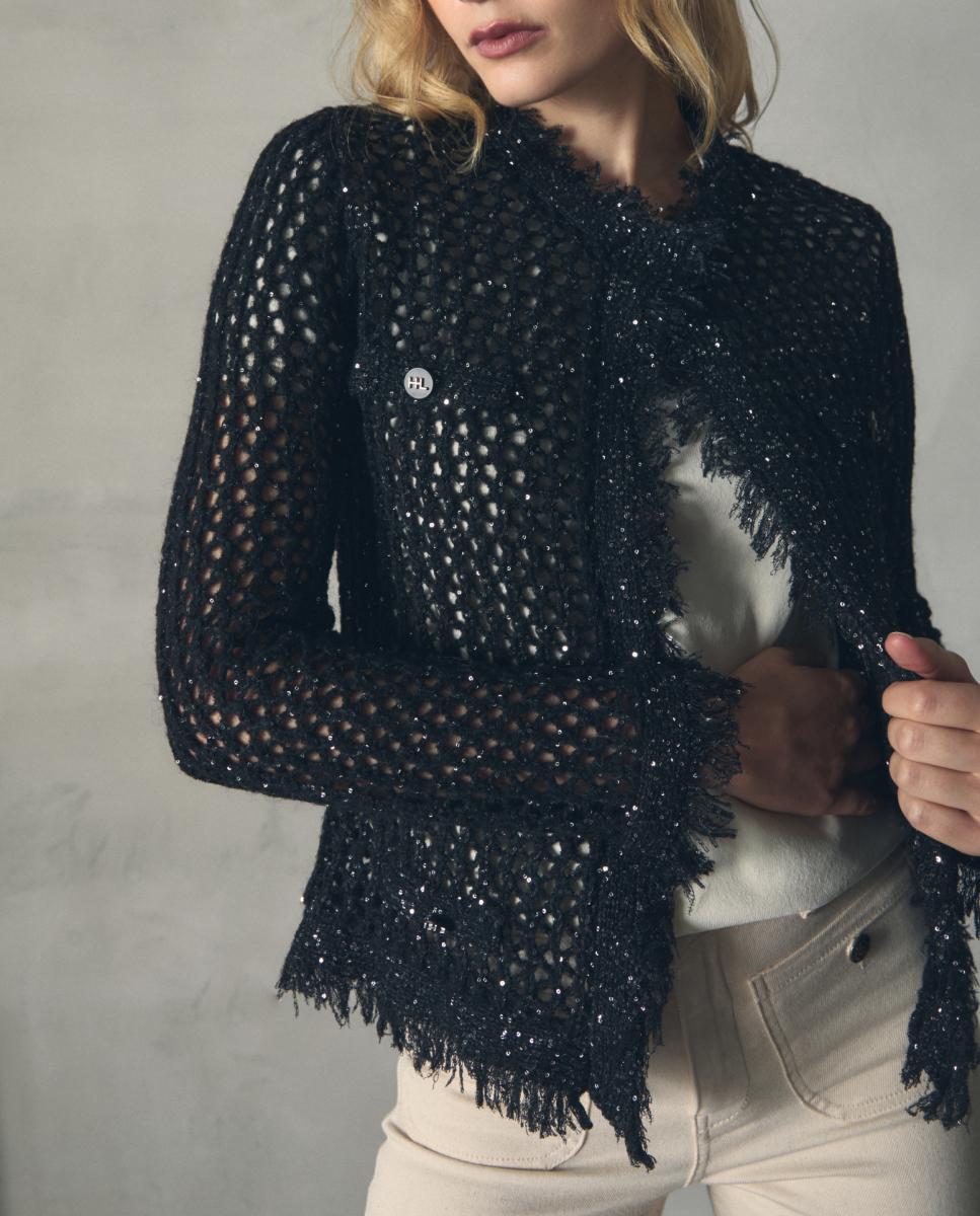 Imagen 0 de Chaqueta de mujer de punto calado