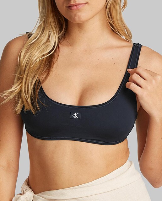 Imagen 0 de Sujetador de bikini tipo bralette y logo delantero