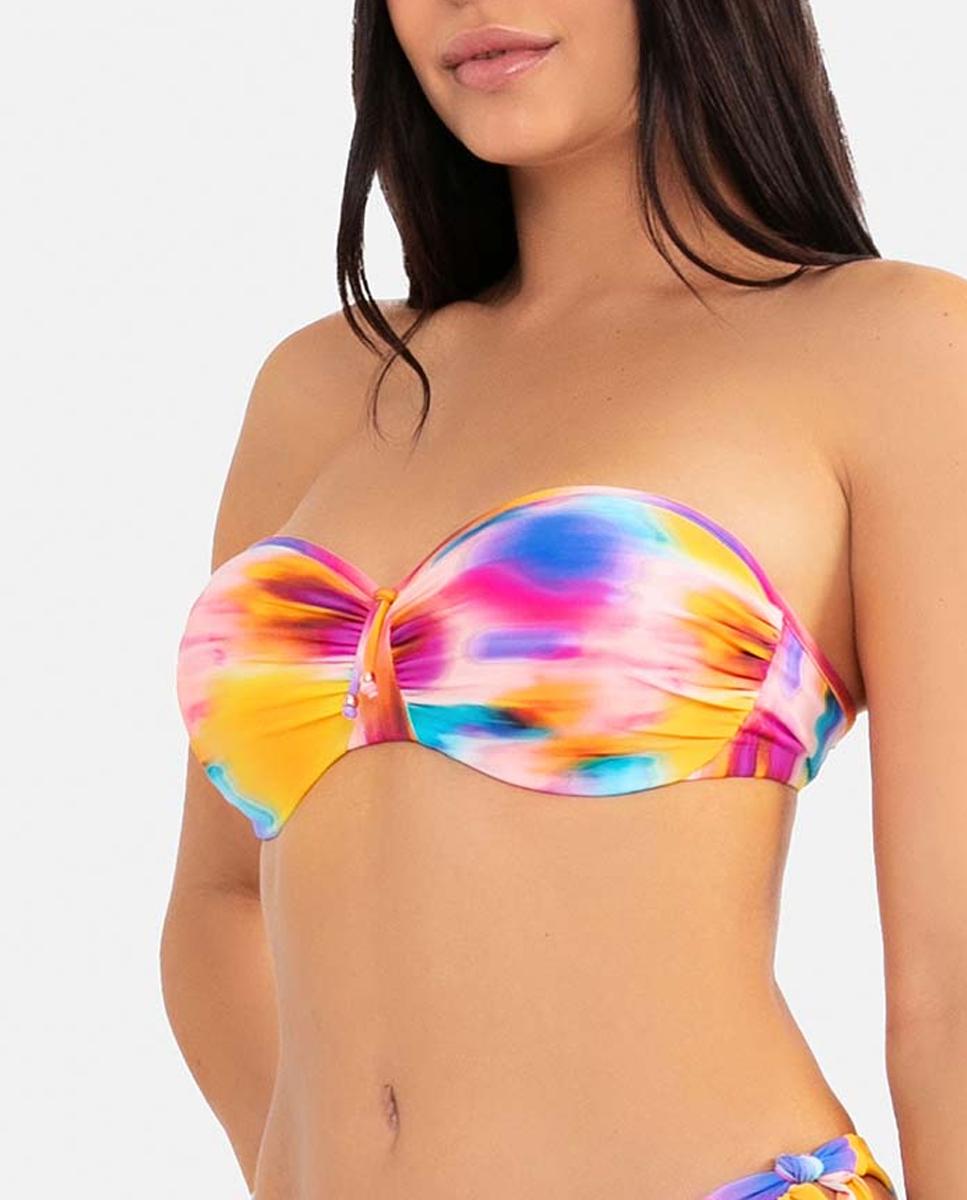 Imagen 0 de Top de bikini mujer con estampado tie-dye bandeau