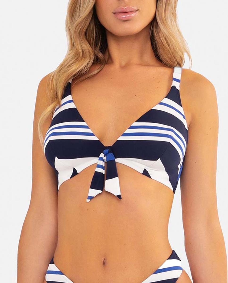 Imagen 0 de Top de bikini para mujer en marino con lazo frontal