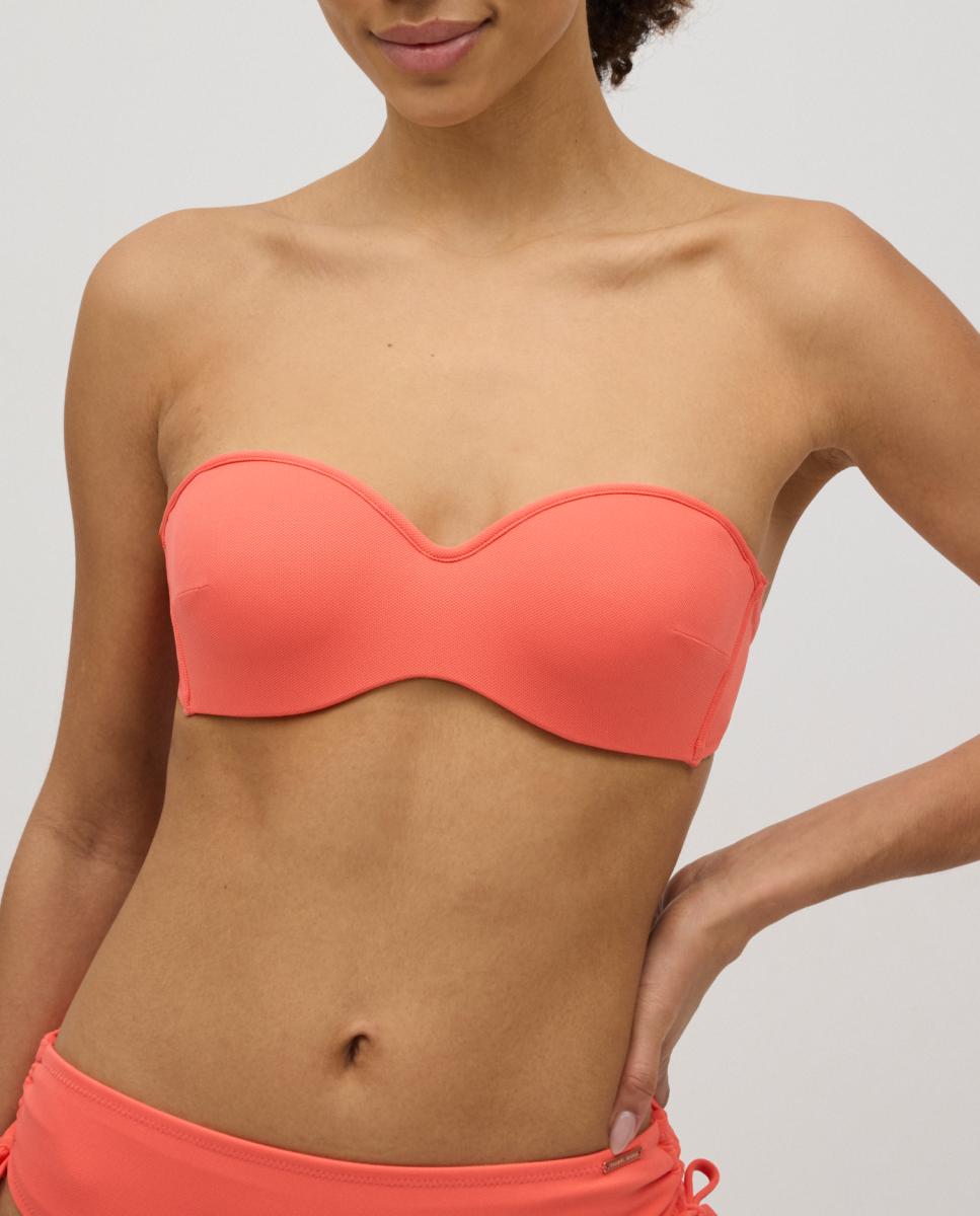 Imagen 0 de Top de mujer de bikini bandeau disponible en color coral, morado y verde