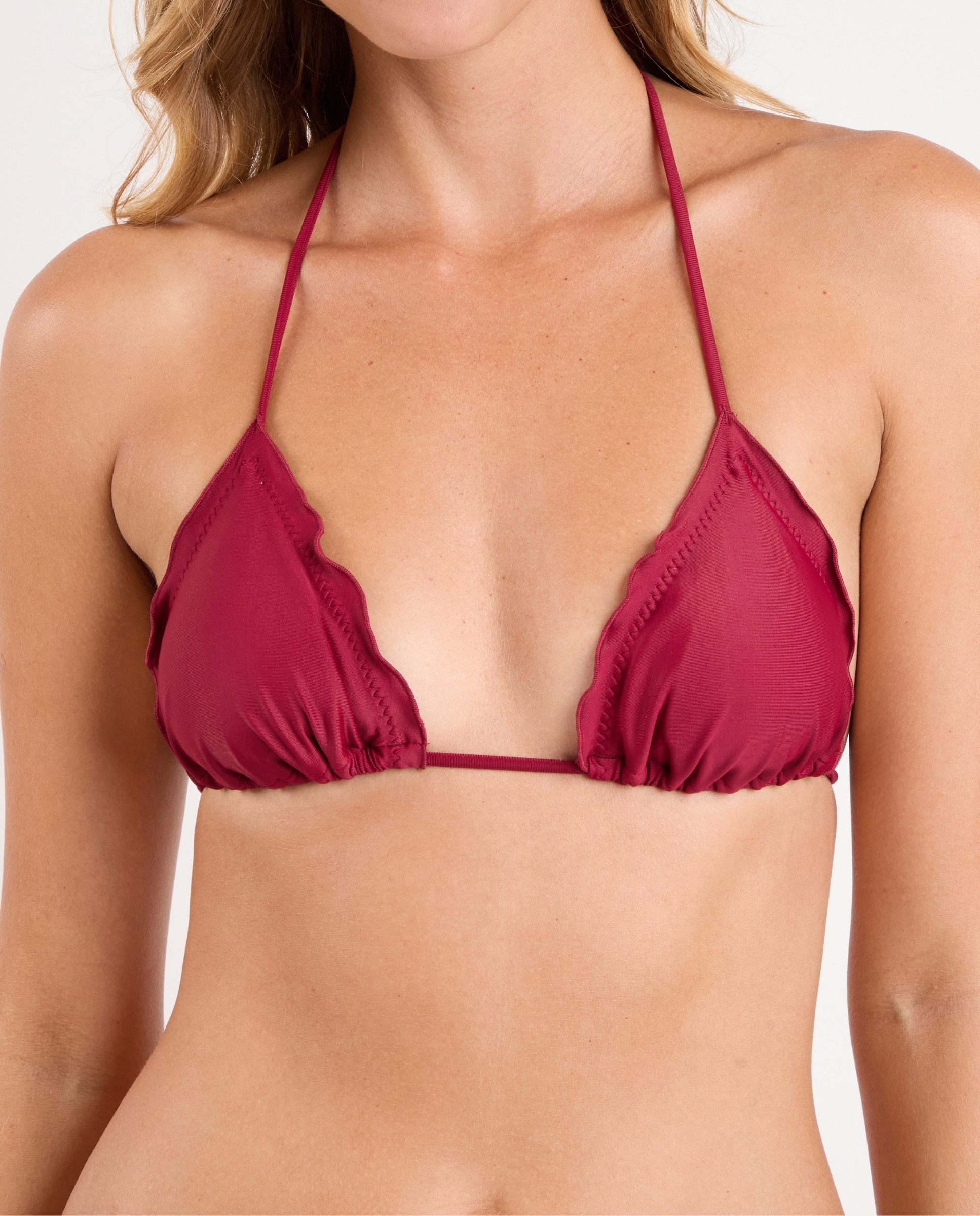 Imagen 0 de Top de bikini mujer triangular y bordes ondulados