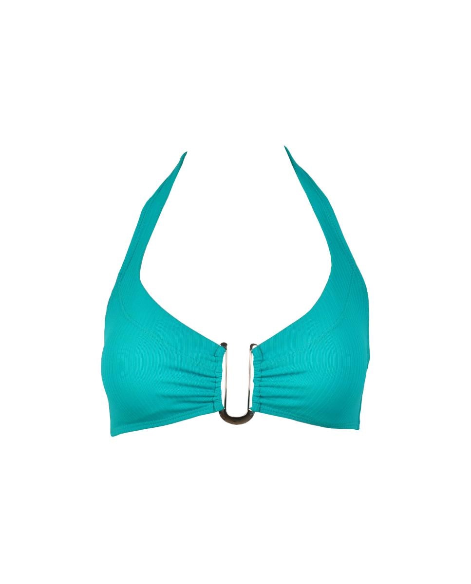 Imagen 0 de Sujetador de bikini top foam copa b con contorno graduable y tirante atado en cuello liso