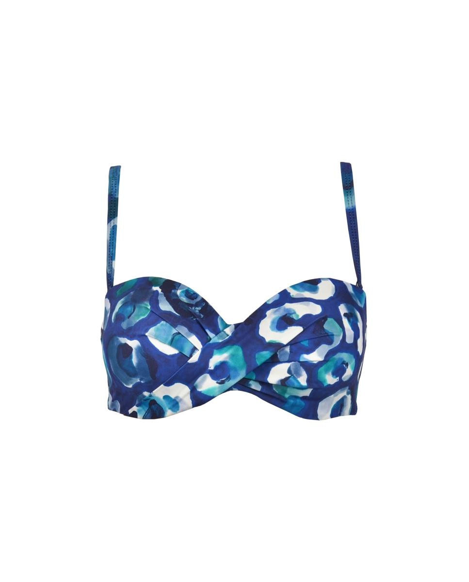 Imagen 0 de Sujetador de bikini bandó aros control foam copa c/d con tirante extraíble estampado
