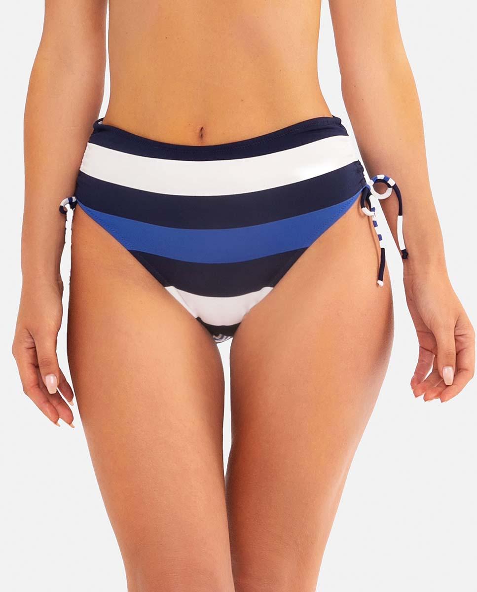 Imagen 0 de Braguita de bikini para mujer con diseño a rayas y cordon ajustable en los laterales