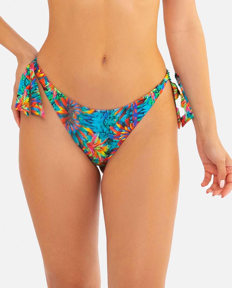 Imagen 0 de Braguita de bikini para mujer en con estampado tropical y lazos laterales