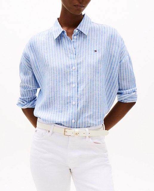 Imagen 0 de Camisa de mujer de lino y manga 3/4