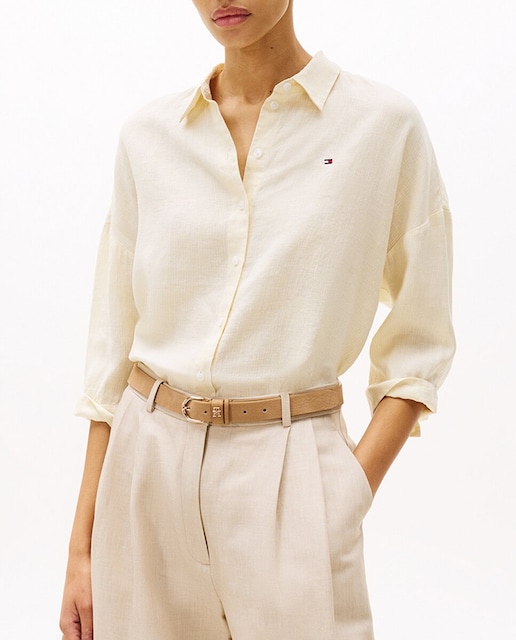 Imagen 0 de Camisa de mujer de lino y manga 3/4