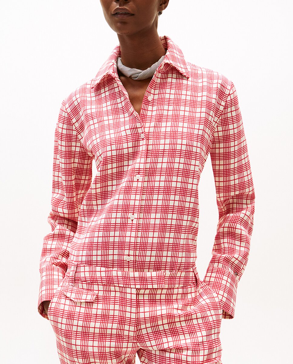 Imagen 0 de TH SS25 RUNWAY Camisa de mujer con estampado de cuadros