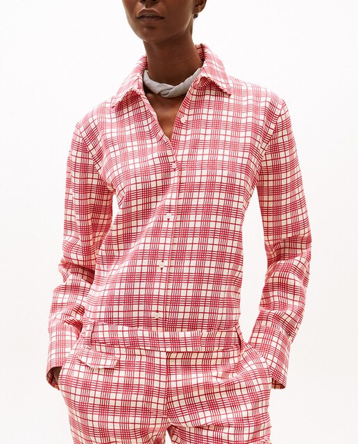 Imagen 0 de TH SS25 RUNWAY Camisa de mujer con estampado de cuadros