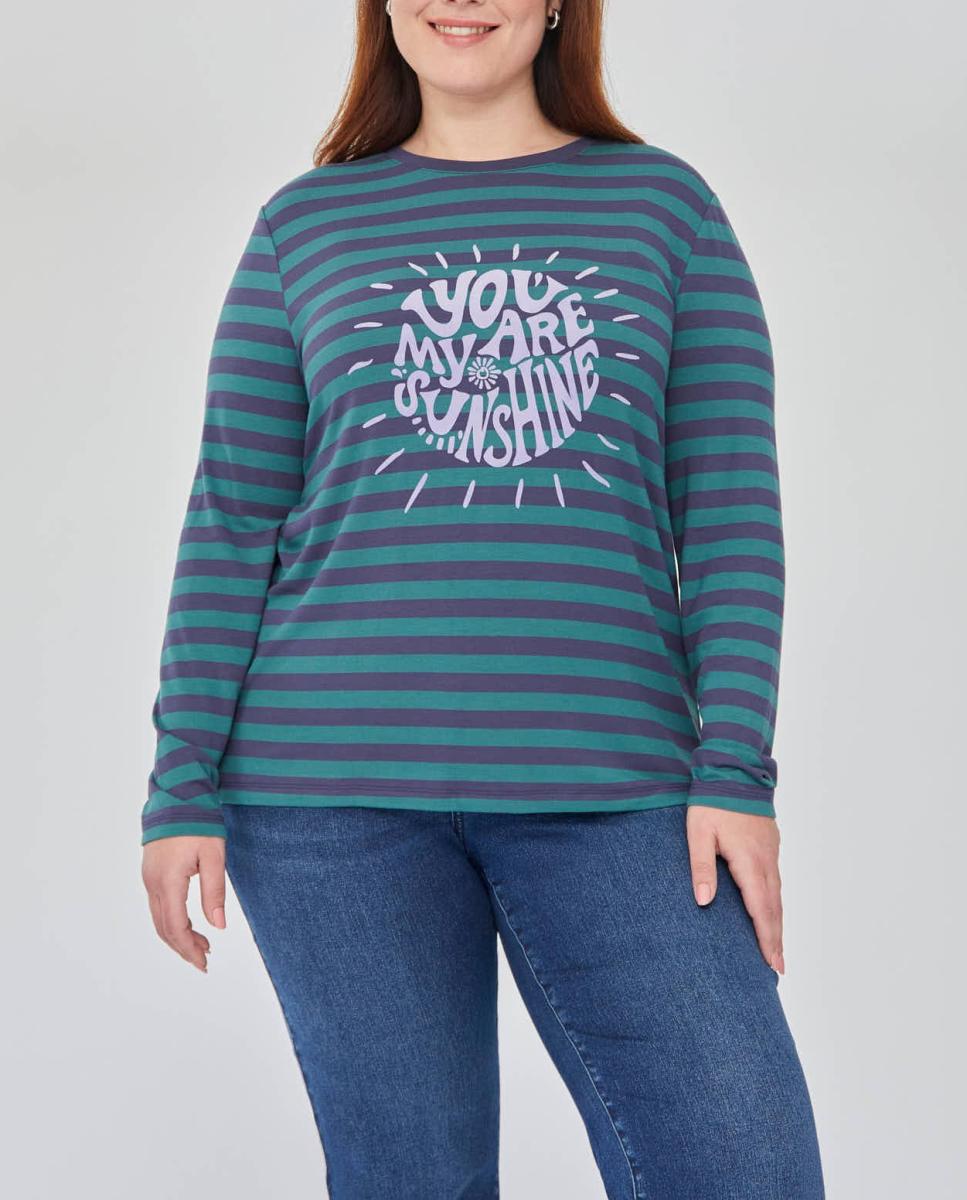 Imagen 0 de Camiseta rayas con estampado posicional