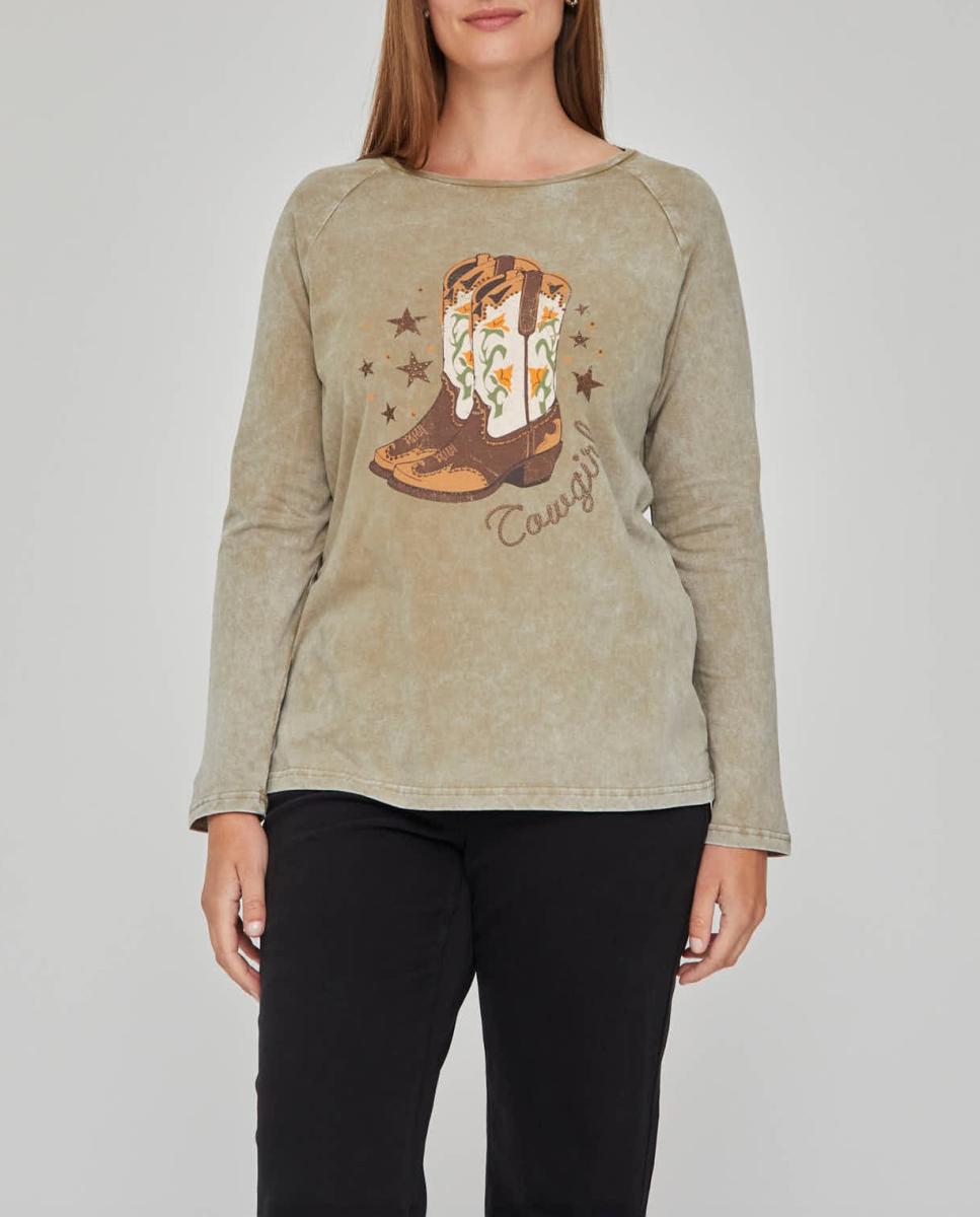Imagen 0 de Camiseta efecto lavado con estampado posicional