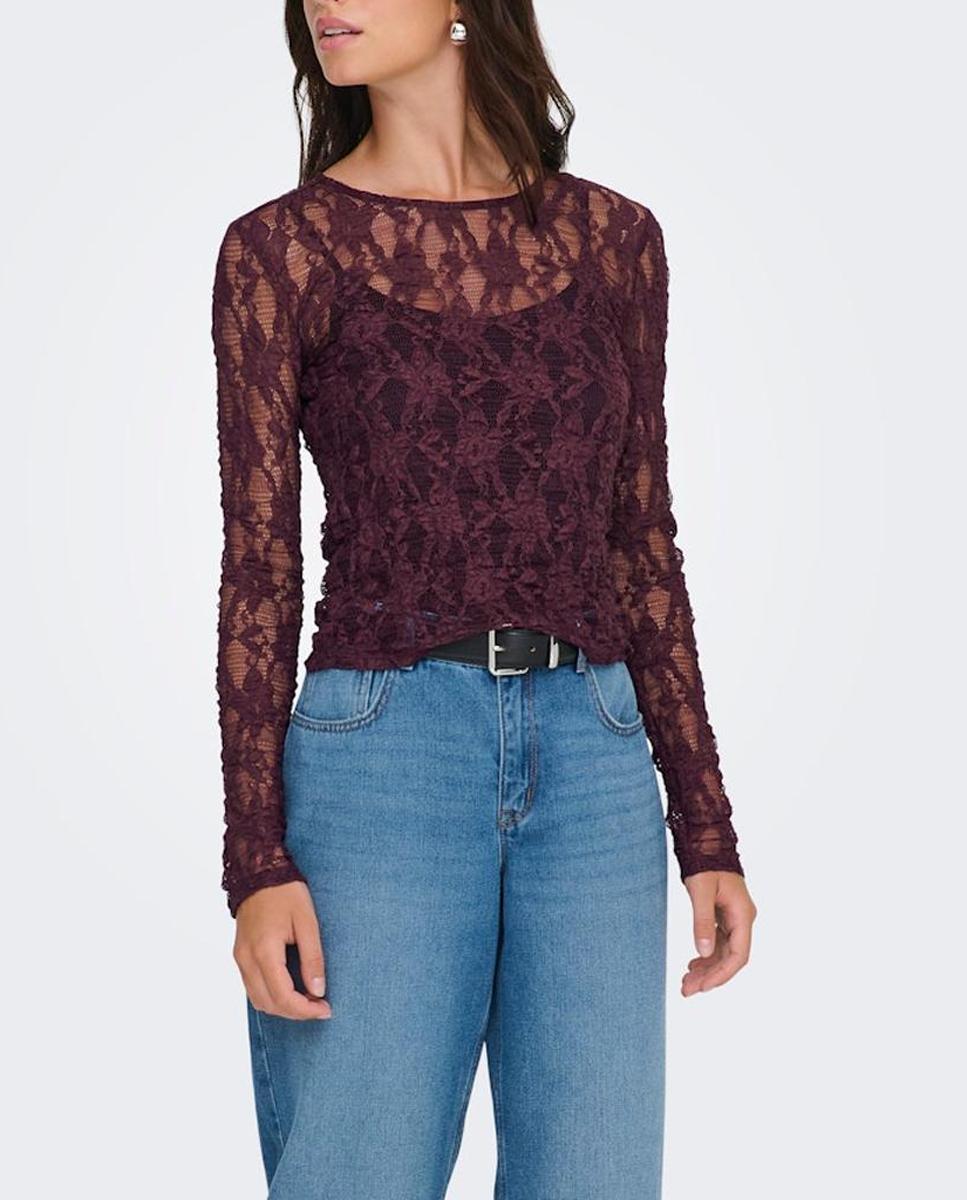 Imagen 0 de Camiseta de mujer de manga larga y cuello redondo