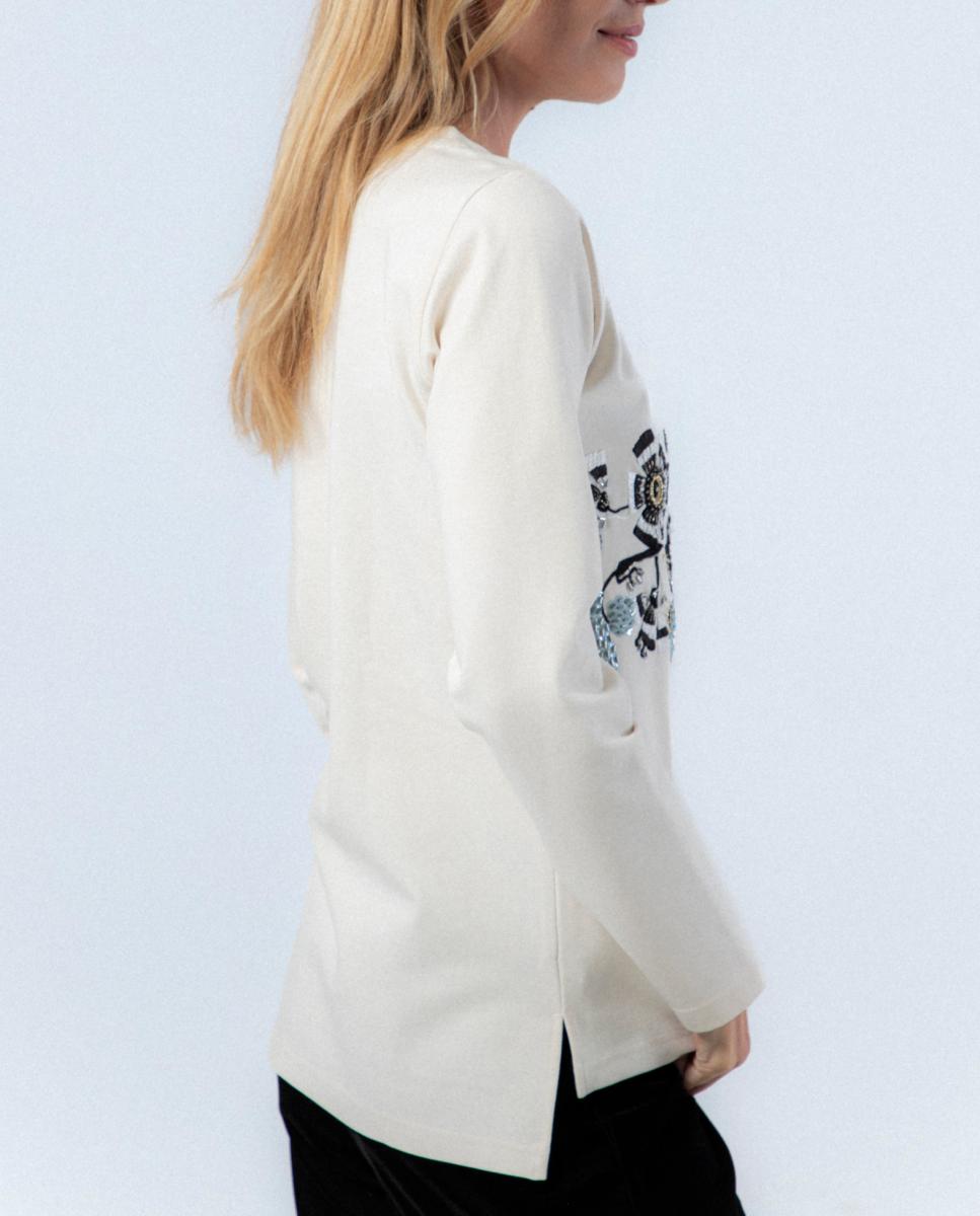 Imagen 0 de Camiseta de mujer con bordado de flores
