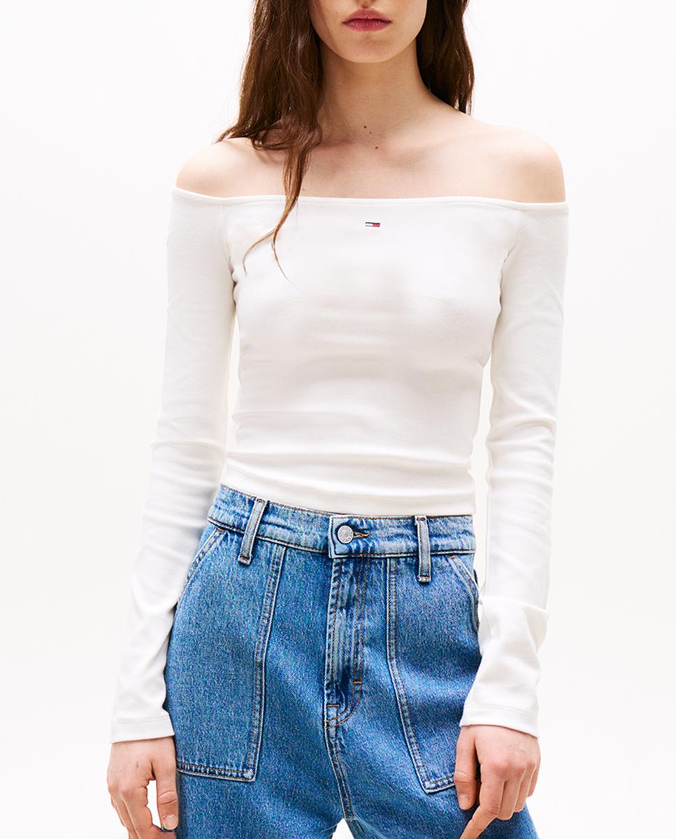Imagen 0 de Camiseta de mujer cuello barco slim fit