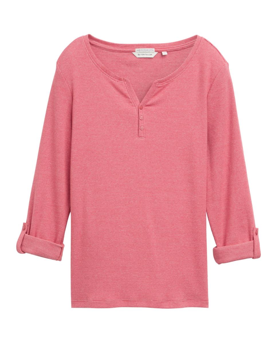 Imagen 0 de Camiseta de mujer de manga larga con cuello panadero
