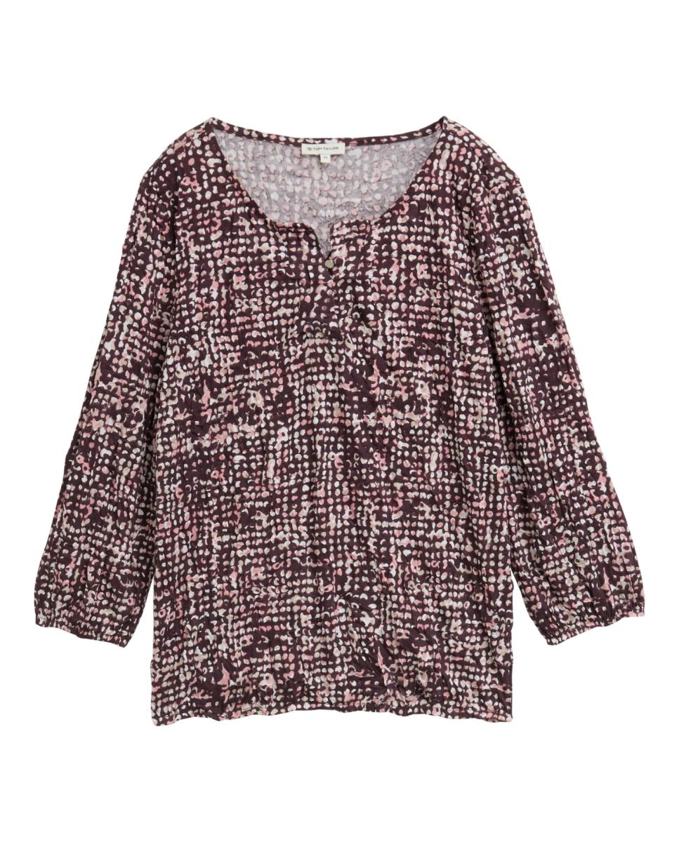 Imagen 0 de Camiseta de mujer de manga larga con estampado arrugado