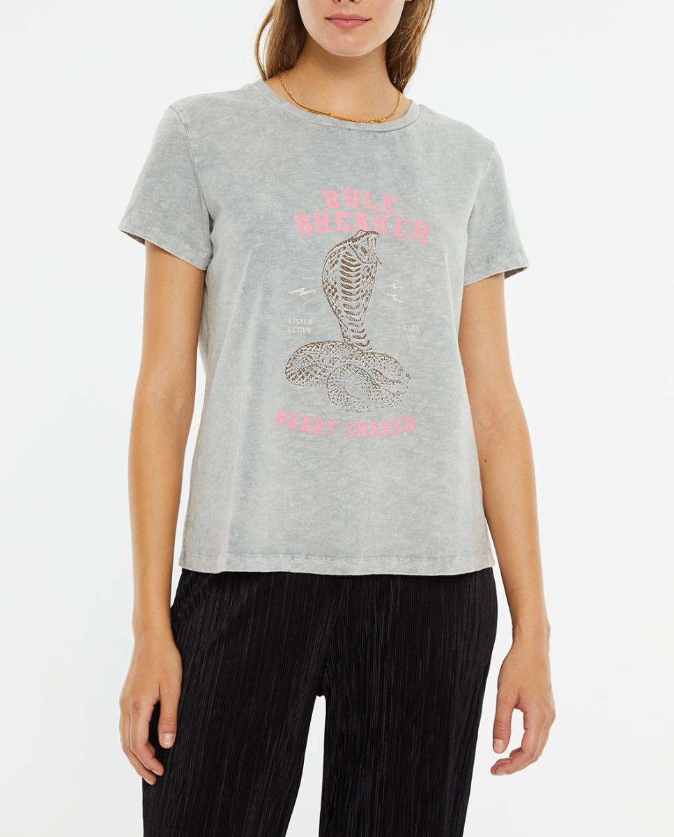 Imagen 0 de Camiseta de mujer manga corta estampado serpiente