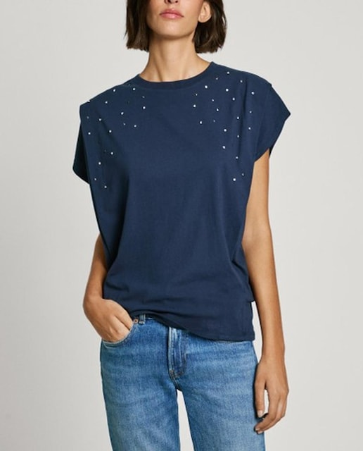 Imagen 0 de Camiseta de mujer manga corta detalles