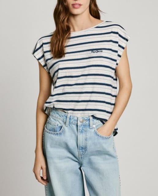 Imagen 0 de Camiseta de mujer manga corta rayas